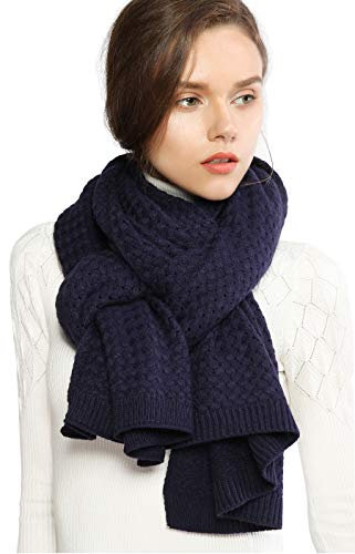 RIIQIICHY Strickschal Damen – Kuscheliger Winterschal, Schal Blau Damen, Weicher Damenschal für Winter
