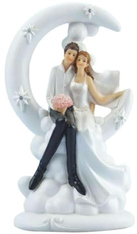 Cake Company Cake Topper Brautpaar im Mond I Hochzeit Tortendekoration für besondere Momente I Tortenfigur aus hochwertigem Material