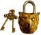 Cadenas de jardin en laiton fabriqué en forme de tête de lion (or)