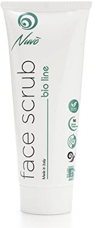 Nuvo' - Gesichtspeeling mit Schneckenschleim, 75 ml, BIO-ZERTIFIZIERT, Reinigendes Gesichtspeeling mit Nachtkerzenöl, Olivenöl, Vitamin B5, Made in Italy