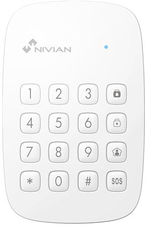 Nivian teclado inalámbrico compatible con alarma Nivian – Apto para interior – Múltiples funciones de gestión– Lector de TAG RFID - Fácil instalación sin necesidad de cables