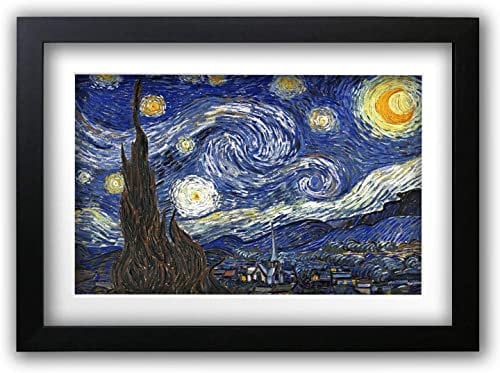 HWC Trading A3 FR Sternennacht von Vincent van Gogh Diese berühmten Galerie Kunstwerk Malerei macht ein ausgezeichnetes Geschenk oder dekoratives Stück für jedes Haus - A3 Eingerahmt