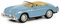 Schuco 452649800 Heart Porsche 356 A Speedster, Modellfahrzeug, Maßstab 1:87, blau mit beigem Interieur, Large