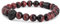 Akitsune Regis Perlenarmband - Armschmuck Damen Herren Beads Löwe - Mattschwarz - Tigerauge Rot - 20cm
