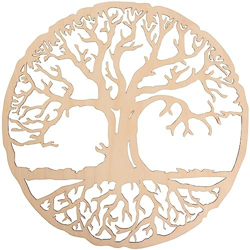 HOLZBIBER® Albero della vita, diametro 20 cm, prodotto in Germania, intaglio, in legno, da appendere alla finestra, decorazione da parete