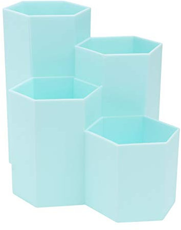YARNOW Porte-Crayons Hexagonal 4 Compartiments Organisateur De Bureau Multifonction Pour Stylos Outils De Maquillage Et Fournitures De Bureau