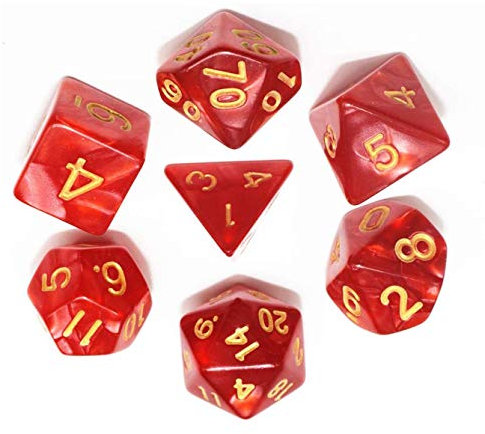 BOBOZHONG Dadi Poliedrici,7 PCS Poliedrici Dadi da Gioco, Layered Polyhedral D&D Dice, per Dungeons And Dragons DND Rpg Giochi da Tavolo MTG (Rosso)