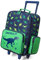 VASCHY Valise Enfant, Mignon Valise Cabine 35x17x52 Valise de Voyage 18 Pouces pour Garçons Filles Bagage Cabine Pliable Grand Compartiment avec 2 roulettes Dinosaure Vert