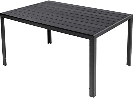 LINDER Gartentisch Comfort 180 x 90 cm mit Polywood Platte Gestell Aluminium
