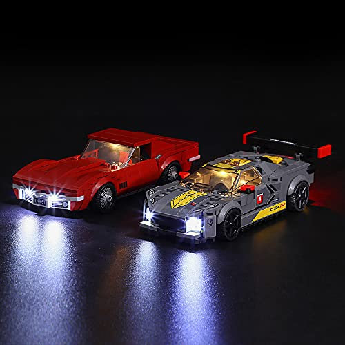 GEAMENT Licht-Set Kompatibel mit Lego Chevrolet Corvette C8.R & 1968 Spielzeugauto - Beleuchtungsset für Speed Champions 76903 (Modell-Set Nicht enthalten)