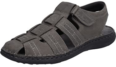 Josef Seibel Herren Kletthalbschuhe Vincent 06,Weite G (Normal),Strassenschuhe,Freizeitschuhe,Klettverschluss,Sneaker,Grau (Asphalt),46 EU