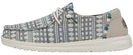 Hey Dude Damen Wendy Boho Slip-on Freizeitschuhe Loafer, Stickerei Grau, 40.5 EU