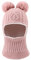 XIAOHAWANG Wintermütze Jungen Warme Strickmütze Mädchen Dicke Kindermützen Winddicht Kälteschutz Mütze für Baby, Kinder(Haut rosa, 6-36Monate)