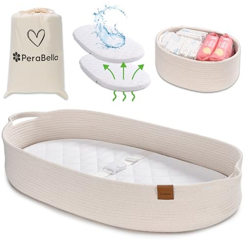 Cesta cambiadora de bebé (blanco sedoso)