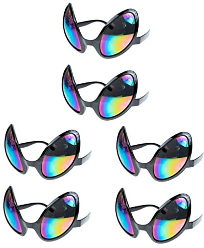 Gogogmee Lustige Brille 6 stücke Kostüme Und Gefälligkeiten Neuheit Brille Close Et Für Erwachsene Parodie Thematische Marsmensch Erwachsene Gunst Regenbogen Halloween Urlaub Für Grüne Brille
