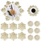 Kleemeiero Set di 12 Tovagliette Natalizie, 6 Tovagliette Fiocco di Neve Tovagliette Rotonde Natalizie Tovagliette Dorate Natalizie 6 Sottobicchieri Natalizi Oro Sottobicchieri Fiocco di Neve 38*38CM