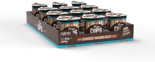 NanoSupps Protein Dips 12x52g-Brotstangen mit Leckerem Protein Dip- ohne Palm Öl, zugesetztem Zucker und mit 18% Protein (Choco Hazelnut)