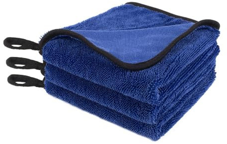 XPJBKC Trockentuch Dusche, 3 Stück Mikrofasertücher Auto Trockentuch, 40x60cm Shiny Bath Fastdry Trockentücher, Extrem Saugfähig, Duschkabinen Tuch für Verschiedene Anlässe (Blau)