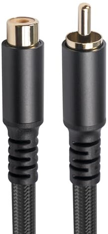 fxwtich Cavo di prolunga audio RCA maschio a femmina Lotus Head AV anti-interferenza compatibile con set TV, nero, 1,8 m