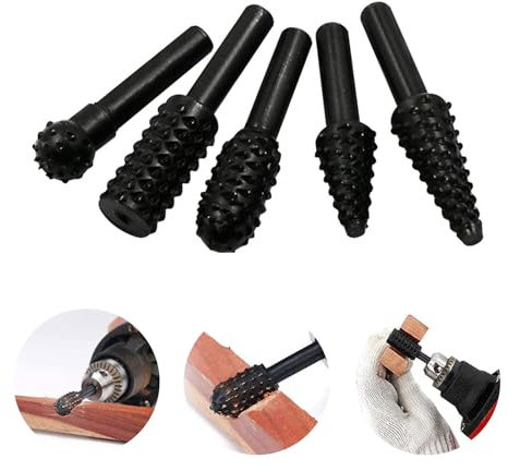 JDCMEI 5 Piezas Fresas Carburo de Tungsteno, Juego de Brocas para Kit de Carpintería Brocas de Fresa Rotativas Lima Giratoria para Carpintería Brocas para Limas para Tallado, Pulido de Metal