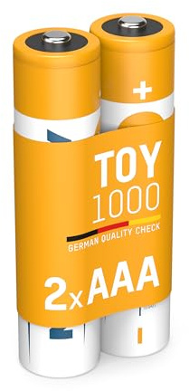 ANSMANN Akku Micro AAA, 2 Stück, 800 mAh 1,2V NI-MH, wiederaufladbar, ideal für Kinderspielzeug, Spielekonsolen, Spielzeug, geringe Selbstentladung