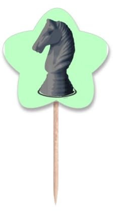 Plaster Knight Horse Chess Pieces Toothpick Flags Star Lable Cupcake Picks