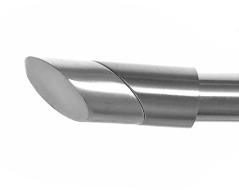 BASIT Endkappe für Gardinenstangen Ø 16mm I Endstück in Edelstahl Optik I 1 Stück Kappe I Schräge E13