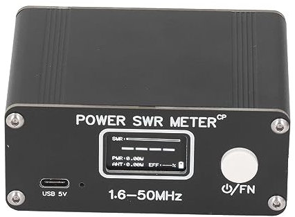 Brilluxa Power SWR Meter HF Shortwave Digital Standing Waves Watt Meter 150W 1.6‑50MHz for FM AM CW SSB Ham Radio, Shortwave Power Standing Wavemeter