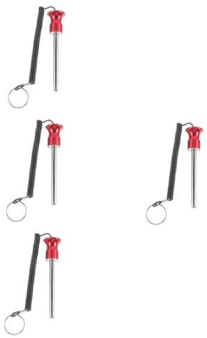 TOKIDNY 4pcs Weight Plate Latch Bolts Gym Equipment Barbell Pulleys Fitness Equipment Pulley Cable Machine Attachment Fitness Supplies Weight Stack Plate Storage Rack Red Aluminum Alloy