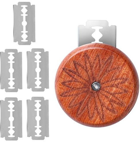 Shuul Round Bread Scoring Knife Bread Lame Cutter Handmade Bread Scoring Tool with 5 Replacement Blades Bread Scorer for Baker Baking Bread