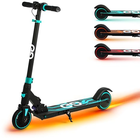Gift Gadgets X2 Foldable Midnight Blue Electric Scooter for Ages 8-16 | 12.4 MPH, 150W Motor, Dual Braking System, Adjustable Height | Kids & Teenagers Electric Scooter, Lightweight Push Start Assist