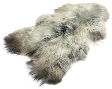 Decorating Sheepskins Lammfell Echt Grau Island 100-110 cm, Schaffell Echt | Natürliche Teppich Wohnzimmer, Deko Fell Schlafzimmer, Naturfell, geruchlos