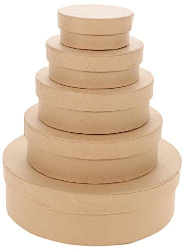 IWOWHERO 5 Stück Runde Geschenkboxen Aus Karton 6x4x2cm Verpackungsboxen Für Kekse Und Süßigkeiten Tragbare Tortenschachteln Für Party Und Backwaren