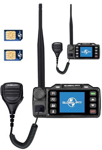 2-Pack Push-to-Talk Over Cellular (PoC) Mobile Radios Unlimited Range - 4G LTE Nationwide PTT Walkie Talkies for in-Vehicle Communication (NO GPS)