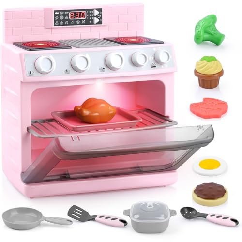 PLAY Utensilios Cocina Horno Juguete, Set de Accesorios Cocina Juguetes con Horno, Juguetes Alimentarios, Utensilios, Luces y Sonidos de Cocina Realistas, Set de Cocina Infantil para Niños de 3+ Años