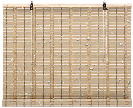 Store Bambou Exterieur PVC Store Enrouleur Roseau Résistant à l'eau Et Aux Intempéries Store Venitien 60x100 90x150 100x220 115x300 120x280 140x250 150x265cm Intimité/Anti-UV/Faciles à Installer