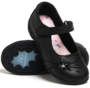 Harry Bear Girls School Shoes | Unicorn Girls Shoes | Back to School | Black 1