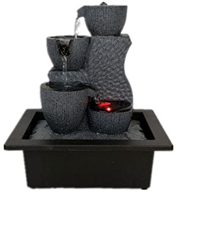 Fontaine de table - Fontaine de bureau - Fontaine fluide - Humidificateur d'air intérieur - Fontaine de bureau - Micro paysage - Décoration Feng Shui - Fontaine à eau de table d'intérieur (D)