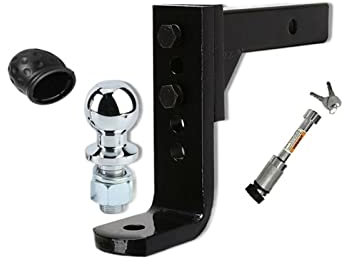 Trailer Hitch, Trailer 4000KG Adjustable Height Tow Bar Hitch 50mm 2inch Ball Towbar Drop Mount Trailer,Strong Pulling Force(with 50mm Ball Lock)