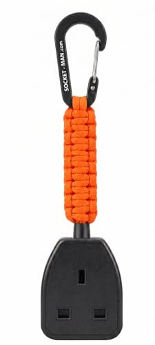 Socket Tester Holder with Paracord and Carabiner Clip, Multi-Colour, for Electricians and Engineers (Orange)