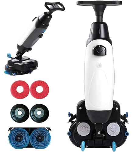 Lavapavimenti Rotante Professionale con Pista di Pulizia da 43 Cm, Lucidatrice E Pulitrice per Pavimenti Multifunzione, 360 Giri/Min, Pulizia Profonda di Piastrelle, Pavimenti in Legno E Fughe White