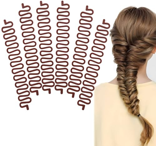 OQKAHIV 6Pezzi Set di Accessori per Capelli, Capelli Strumento per Intrecciare, Aiuto per Acconciature, Accessori per Intrecciare la Treccia Strumento Treccia Francese DIY per Donna Ragazza, Caramello