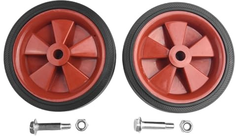 Lagomloot 2 Ruote per compressore d'Aria, 12-15 cm, Antiurto, Antiscivolo, silenziose, di Ricambio, per Macchine Senza Olio, con Viti, Rosse