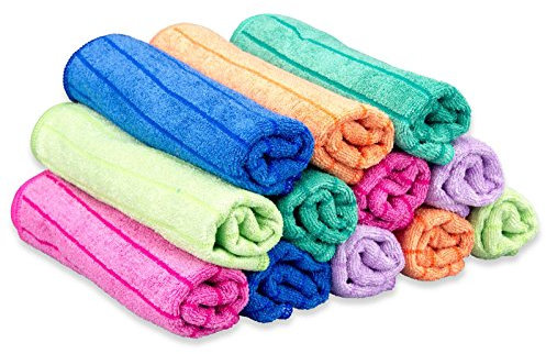 RESPEKT Mikrofaser Tücher plus, 12tlg. Set in 6 Farben, 40 x 40 cm in bunten Farben