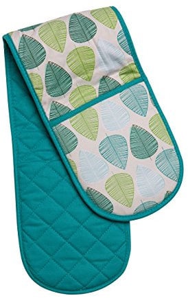 Premier Housewares Leaf Double Oven Glove - Green,H2 x W83 x D18cm