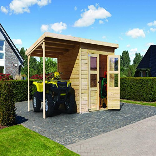 Unbekannt Karibu Gerätehaus Merseburg 5 Set mit Anbaudach