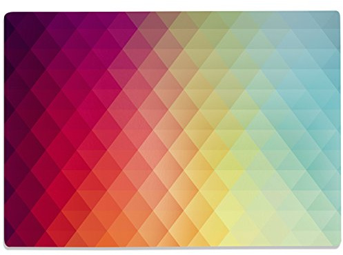 WANDKINGS Glasschneidebrett „Triangle-Muster in Regenbogenfarben“ - Motiv wählbar - Glasschneideplatte, Schneidebrett aus Glas, Frühstücksbrettchen