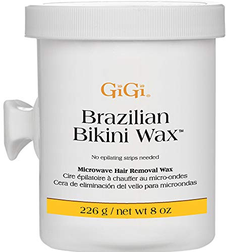GIGI Brazilian Bikini Wax Microwave Formula Hard Wax for Hair Removal, 8 oz