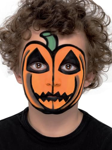 Smiffys Halloween Aqua Gesichtsund Körperfarben-Kit, 8 Farben-Palette mit Schwamm und Pinsel