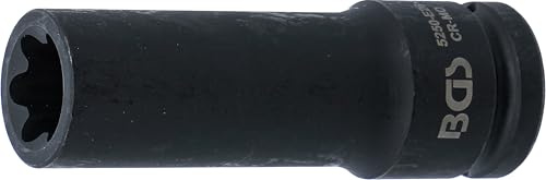 BGS 5250-E26 | Kraft-Steckschlüssel-Einsatz E-Profil, tief | SW E26 | Antrieb Innenvierkant 20 mm (3/4) | Länge 110 mm | Chrom-Molybdän-Stahl | für Hand- und Schlagschrauberbetrieb
